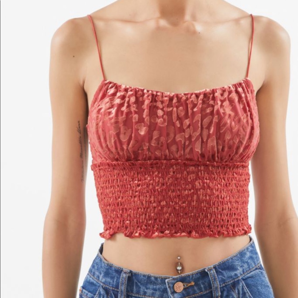 Urban Outfitters Emma Velvet Smocked Cami